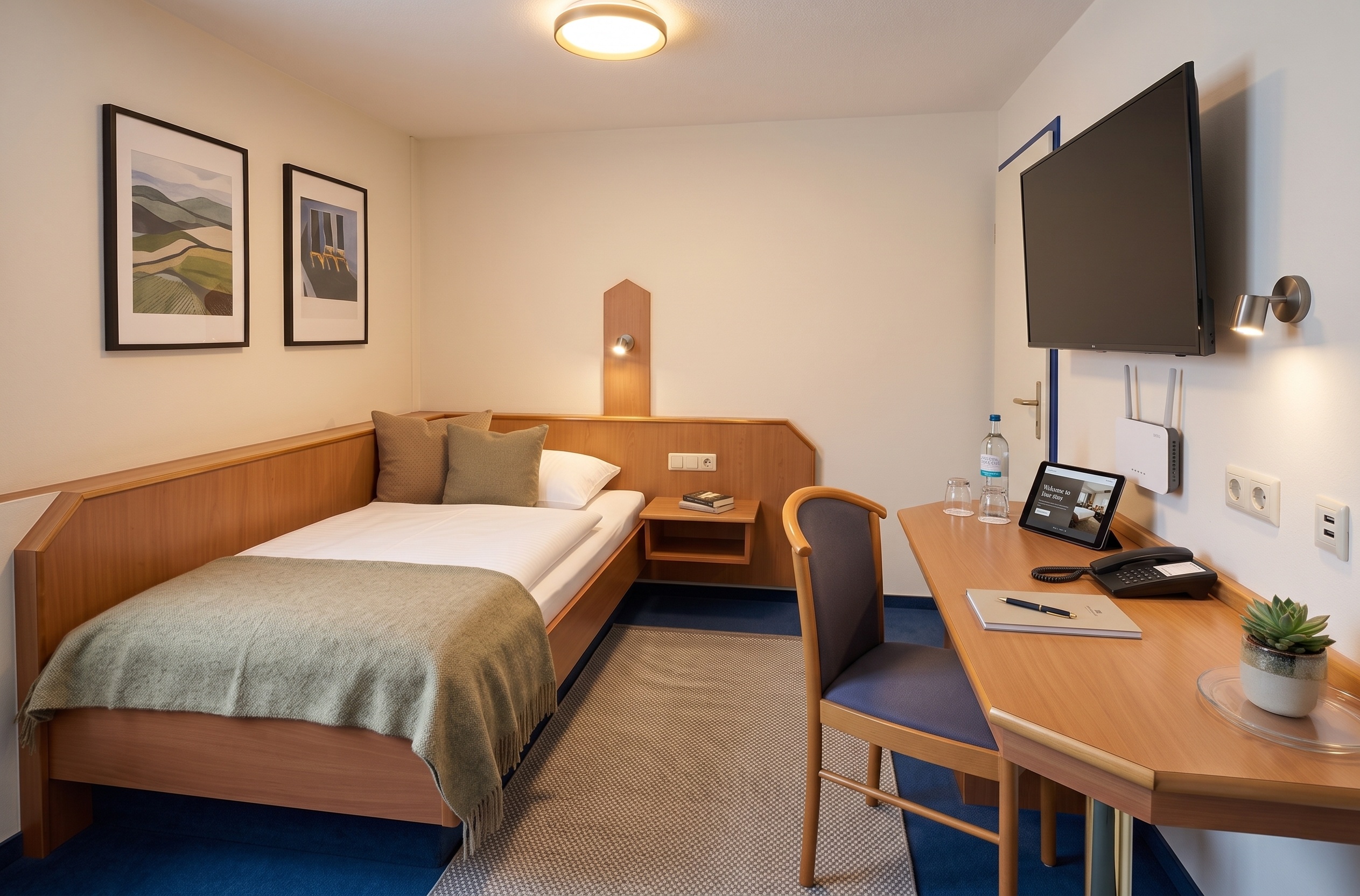 Komfortables Einzelzimmer im Hotel Garni Kreuzäcker Neu-Ulm