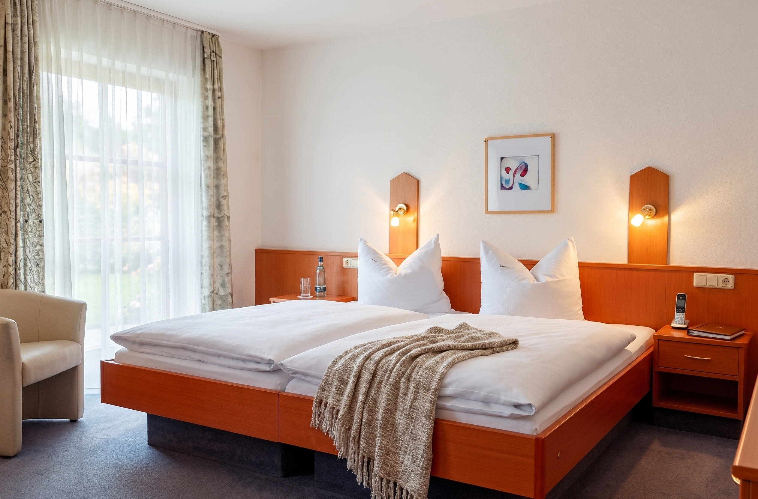 Geräumiges Doppelzimmer im Hotel Garni Kreuzäcker Neu-Ulm